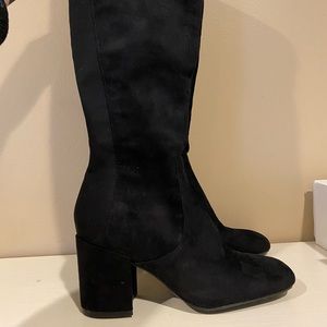 Over the knee suede boots